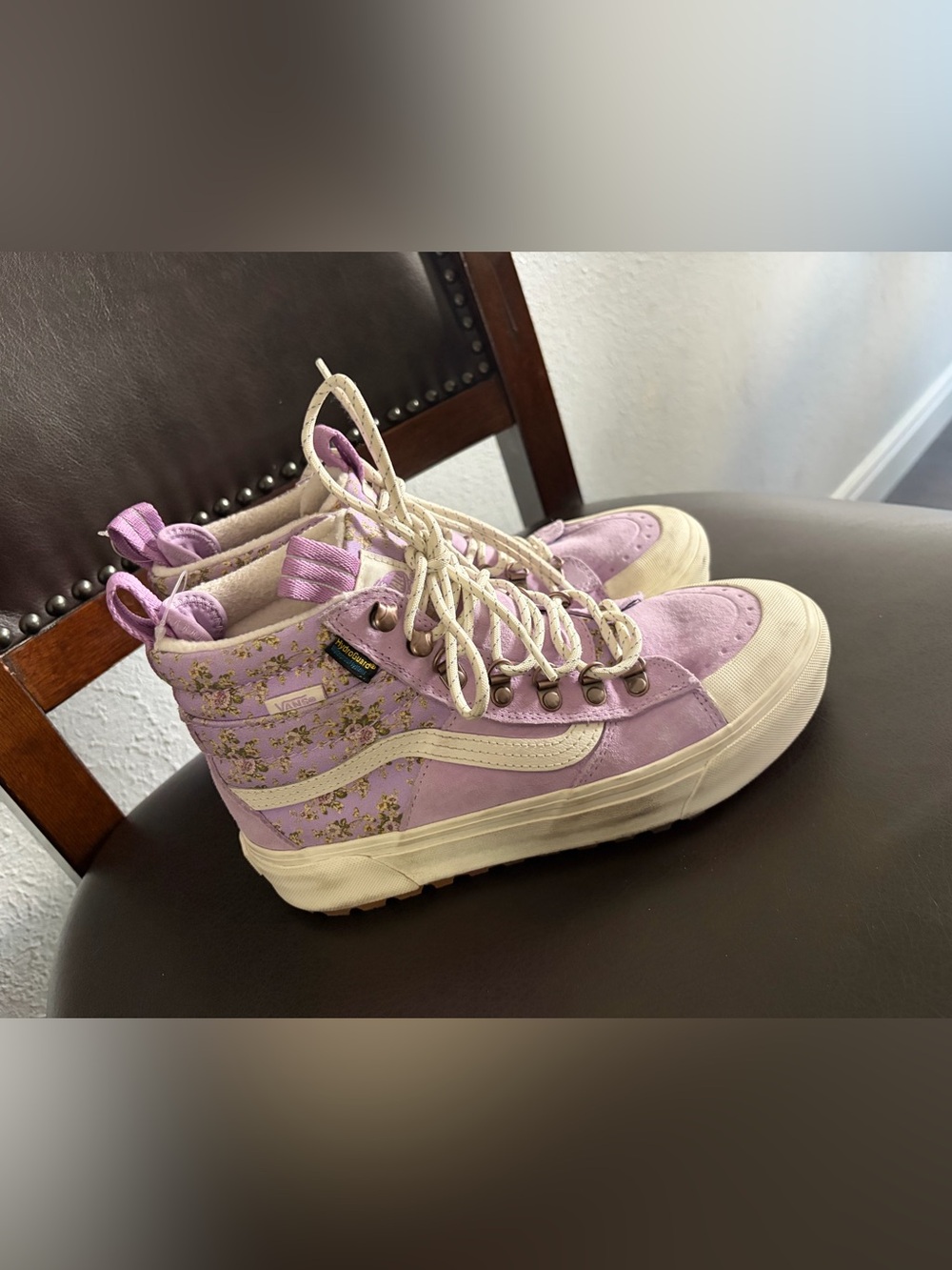 Vans Women's Lavender Floral High-Top Skate Sneakers